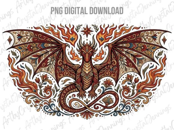Download Mythical Detailed Ornate Red Dragon PNG - Ornate Collection