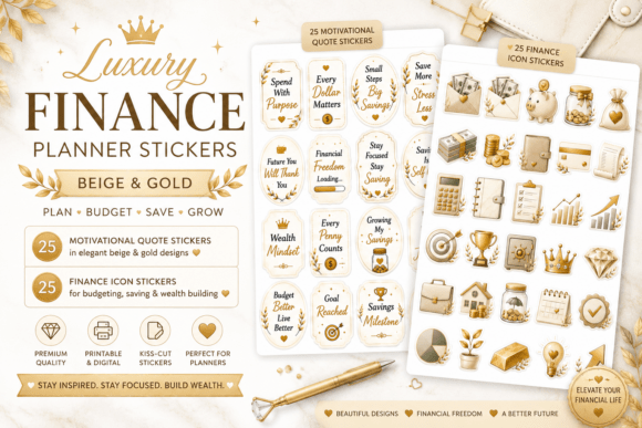 Download Luxury Finance Planner Stickers - Planner stickers Collection