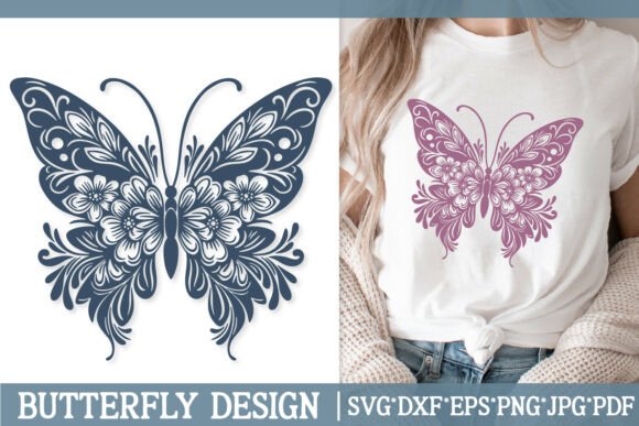 Download Damask Floral Butterfly SVG Ornate Lace - Ornate Collection