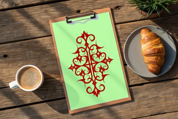 Download Ornate Red Gothic Flame-Vine Symbol - Ornate Collection