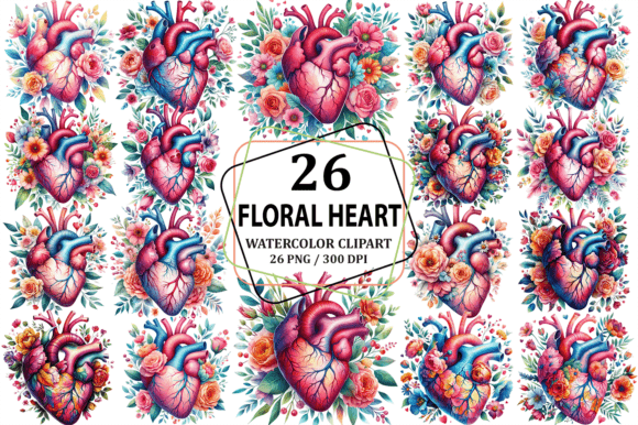 Download Anatomical Floral Heart Clipart Design - Heart clipart design Collection